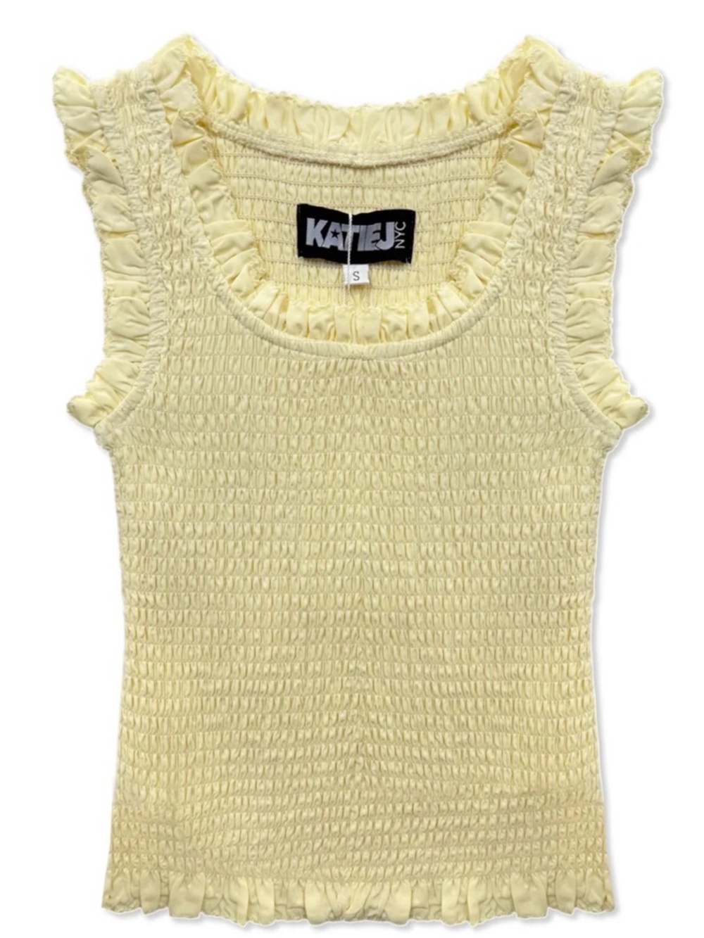 KATIE J NYC Tween Helena Solid Smocked Tank Top